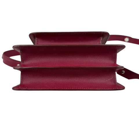 Marni Trunk Mini Grid-Print Leather Shoulder Bag