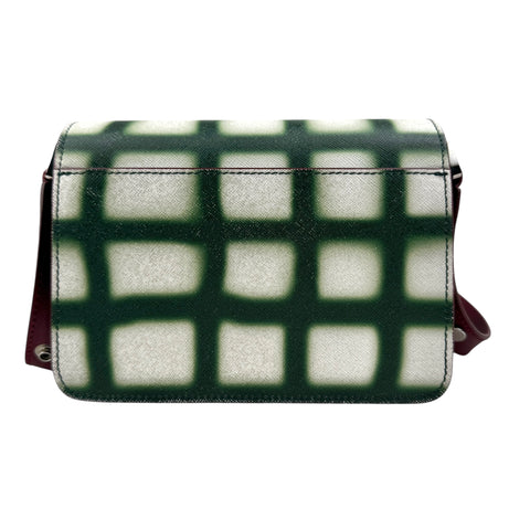 Marni Trunk Mini Grid-Print Leather Shoulder Bag