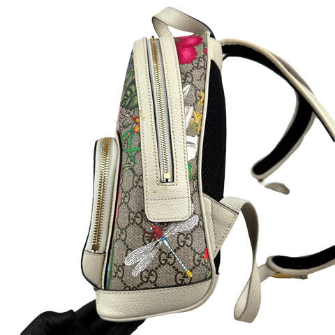Gucci Floral Backpack White Beige