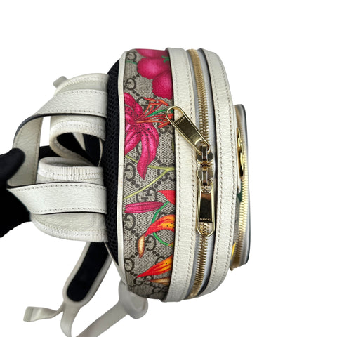 Gucci Floral Backpack White Beige