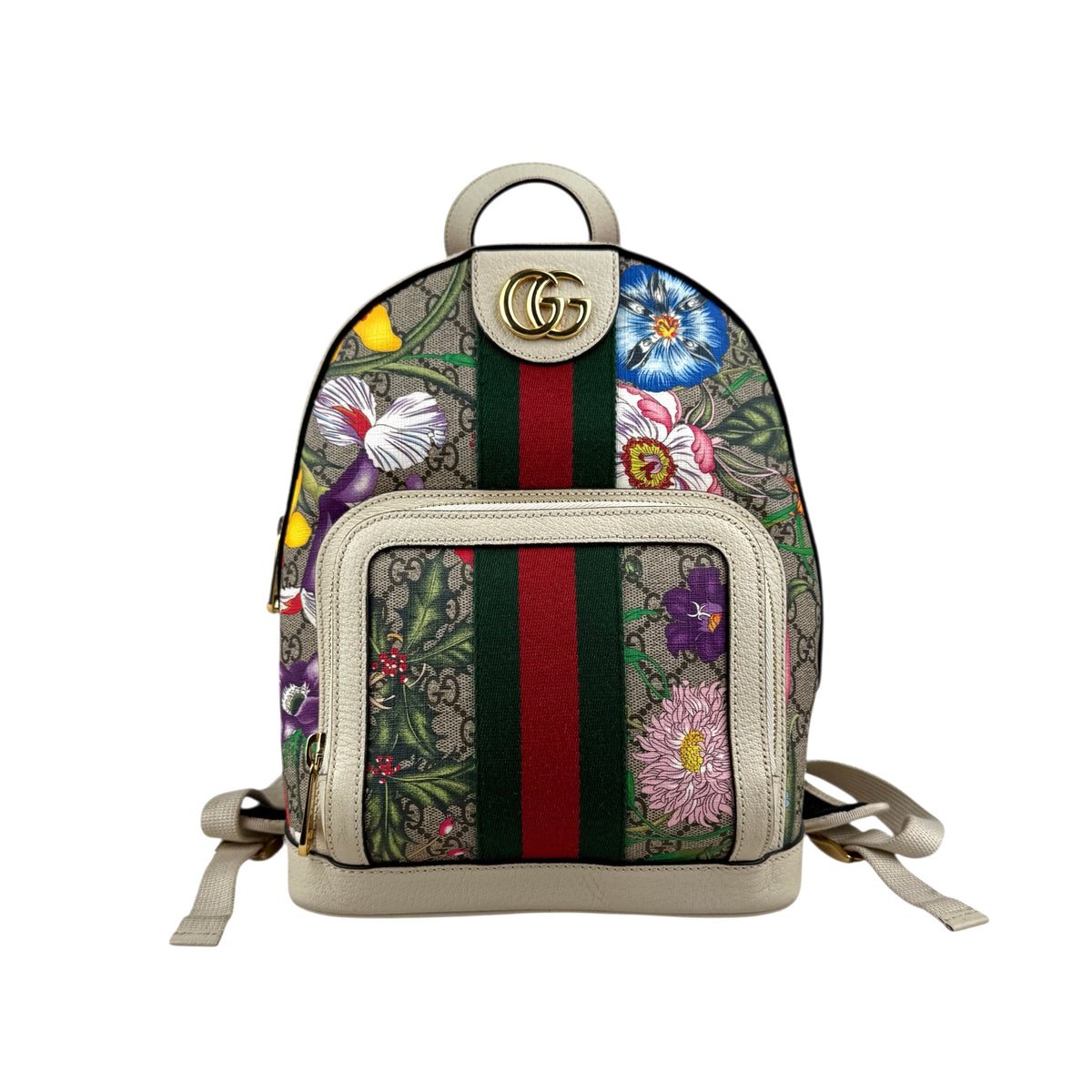 Gucci Floral Backpack White Beige