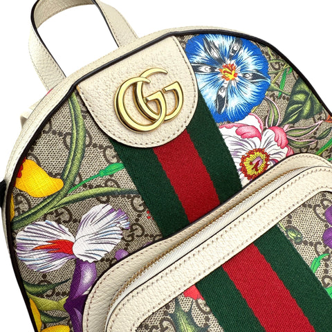Gucci Floral Backpack White Beige