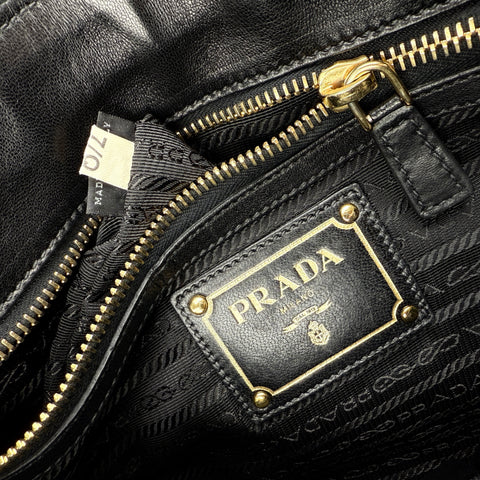 Prada Black Nappa Leather Gaufre Tote Bag