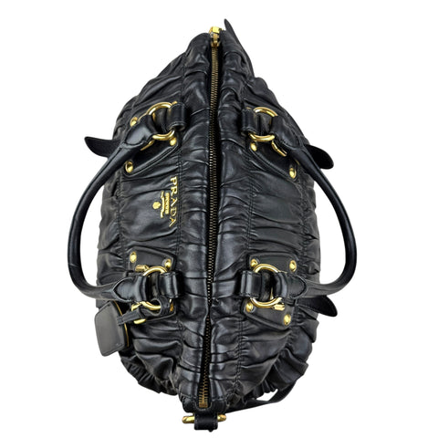 Prada Black Nappa Leather Gaufre Tote Bag