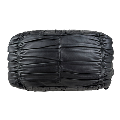 Prada Black Nappa Leather Gaufre Tote Bag