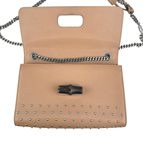 Gucci Studded Leather Miss Bamboo Shoulder Bag