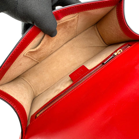 Gucci Sylvie Shoulder Bag Medium Red Leather