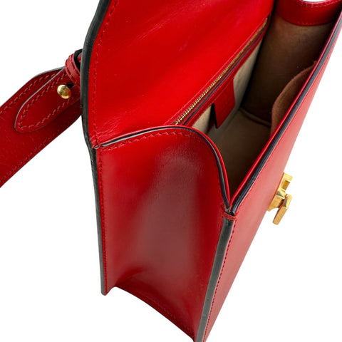 Gucci Sylvie Shoulder Bag Medium Red Leather