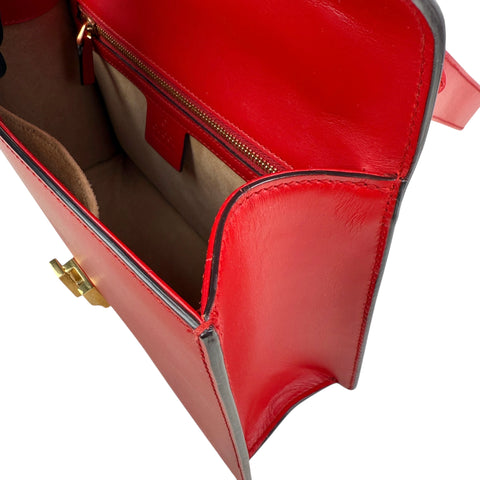 Gucci Sylvie Shoulder Bag Medium Red Leather