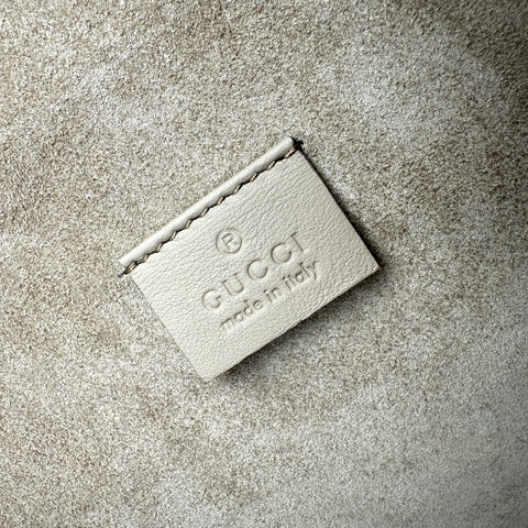 Gucci Beige Embroidered GG Supreme Canvas & Brown Suede Medium Dionysus