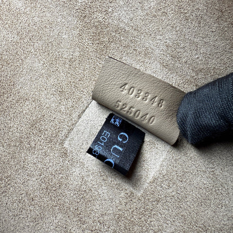 Gucci Beige Embroidered GG Supreme Canvas & Brown Suede Medium Dionysus