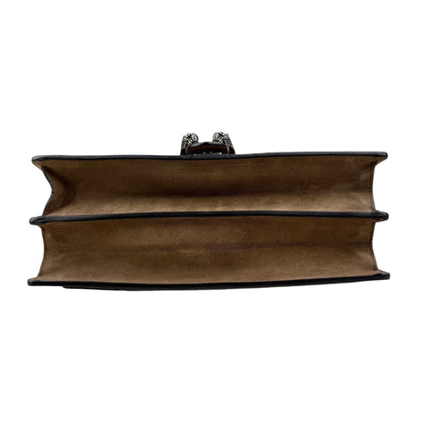 Gucci Beige Embroidered GG Supreme Canvas & Brown Suede Medium Dionysus