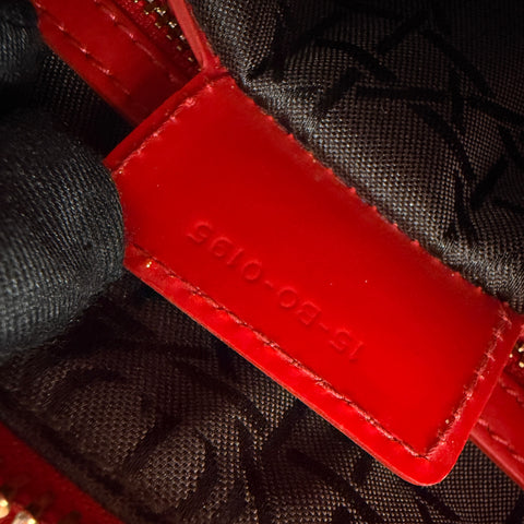 Christian Dior Lady Dior - Medium in Red, Cannage Quilted Patent
