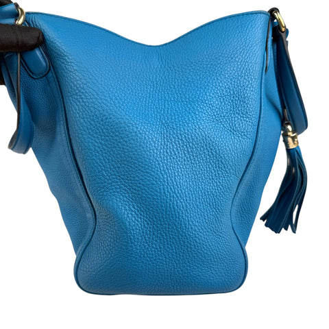 Gucci Teal Pebbled Leather Soho Medium Tote Bag