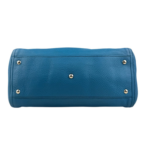 Gucci Teal Pebbled Leather Soho Medium Tote Bag