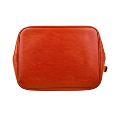 Pre-owned louis-vuitton-paris-lv-noe-epi-orange-leather-womens-drawstring-bucket-bag-front-view