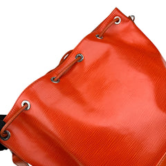 Pre-owned louis-vuitton-paris-lv-noe-epi-orange-leather-womens-drawstring-bucket-bag-front-view