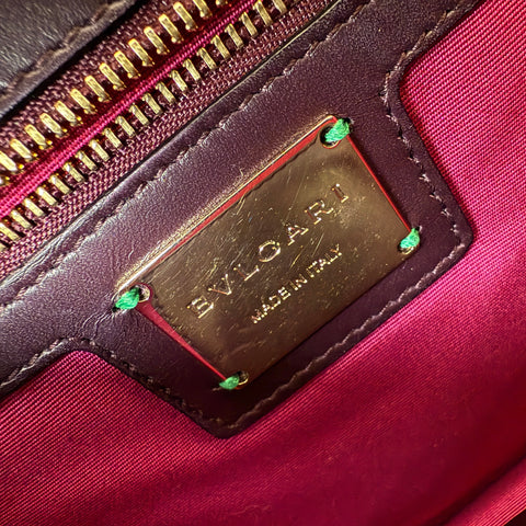 Bvlgari Plum Stingray and Leather Medium Serpenti Forever Shoulder Bag