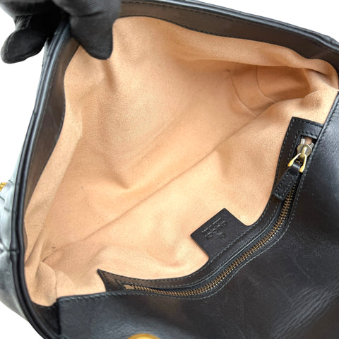 Gucci Black Leather GG Marmont Pearly Shoulder Bag