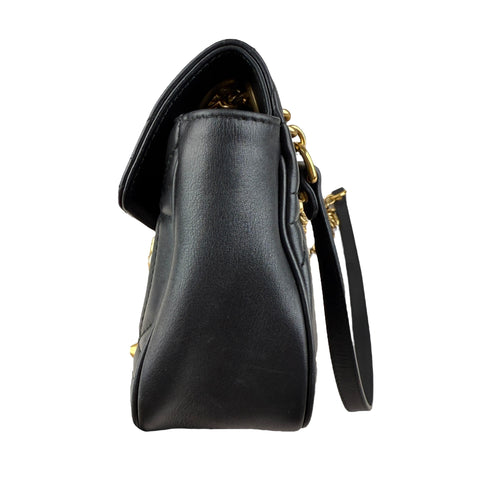 Gucci Black Leather GG Marmont Pearly Shoulder Bag