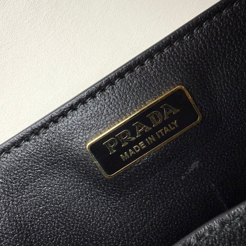 Prada Cahier Crossbody Bag Embellished Denim Leather