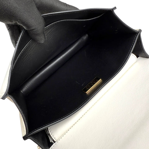 Prada Cahier Crossbody Bag Embellished Denim Leather