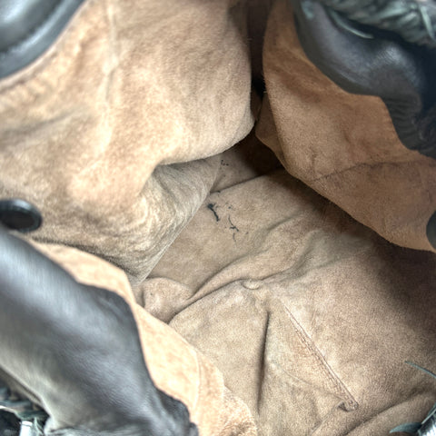 Bottega Veneta Black Nappa Intrecciato Leather Fringe large Shoulder Bag