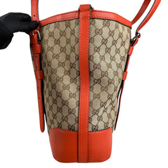 Pre-owned gucci-gg-canvas-hand-bag-beige-orange-front