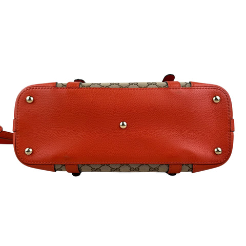 Gucci GG Canvas Hand Bag Beige Orange