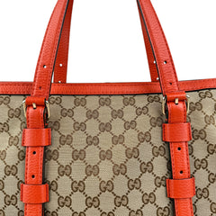 Pre-owned gucci-gg-canvas-hand-bag-beige-orange-front