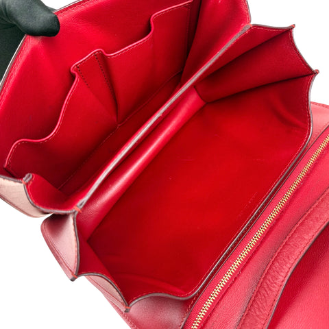 Celine Classic Box  Leather Shoulder Bag Red Color