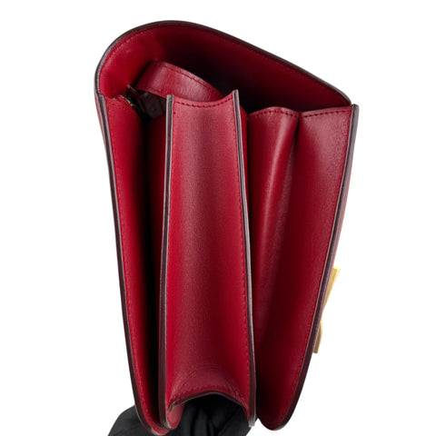 Celine Classic Box  Leather Shoulder Bag Red Color