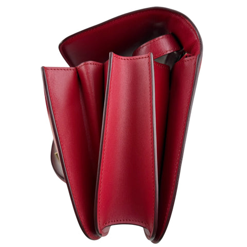 Celine Classic Box  Leather Shoulder Bag Red Color