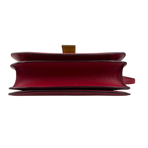Celine Classic Box  Leather Shoulder Bag Red Color