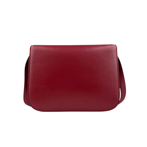 Celine Classic Box  Leather Shoulder Bag Red Color