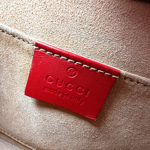 Gucci Sylvie Mini Chain Shoulder Bag Red Leather