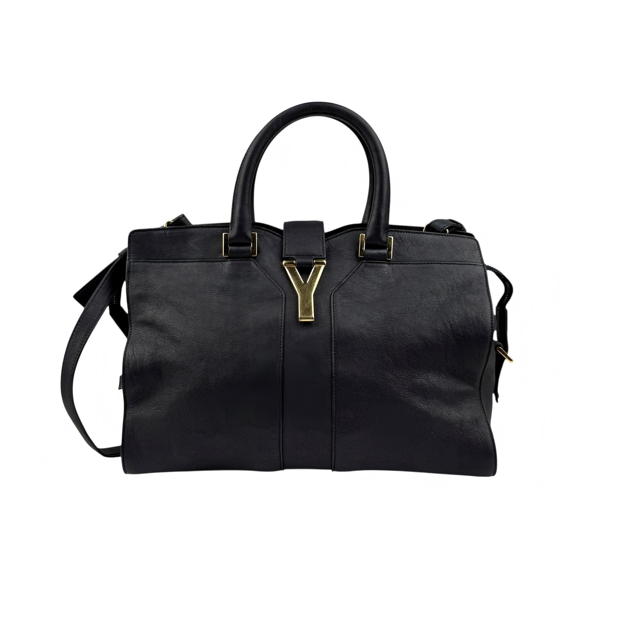 saint-laurent-y-ligne-tote-black-leather-front