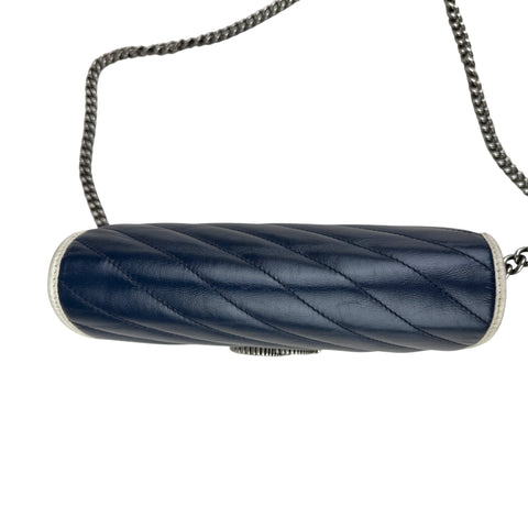 Gucci Blue GG Marmont Wallet on Chain Navy
