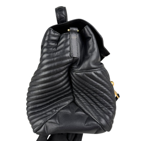 Pre-owned miu-miu-black-quilted-leather-biker-top-handle-bag-front