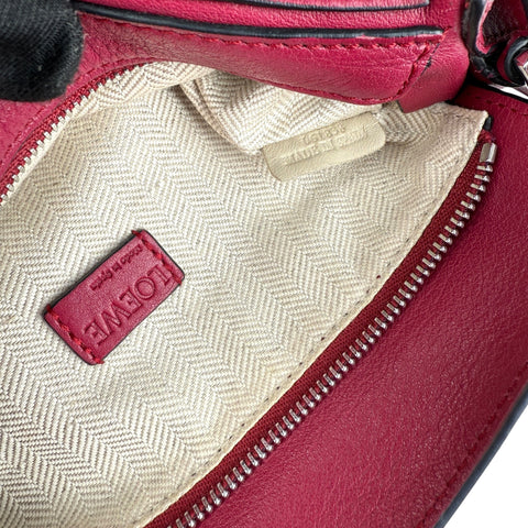 Loewe Raspberry Calfskin Mini Puzzle Bag