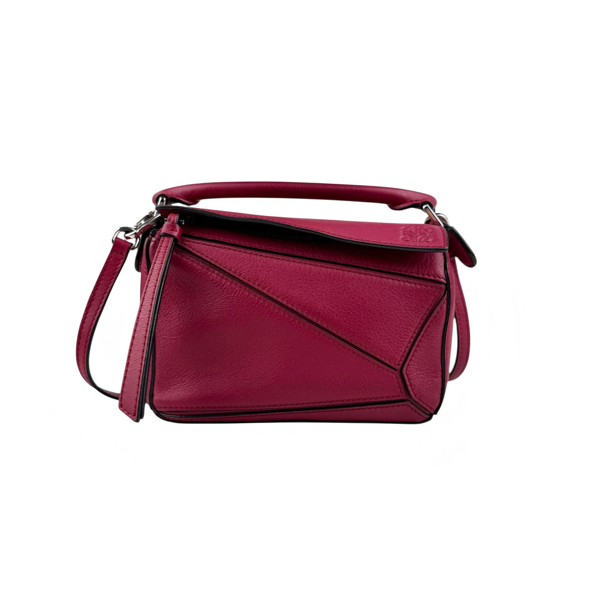 Loewe Raspberry Calfskin Mini Puzzle Bag