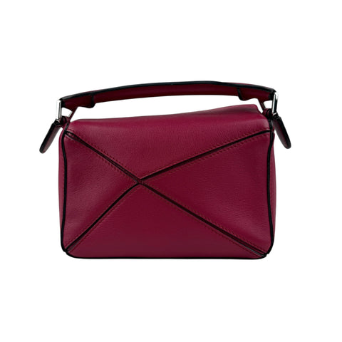 Loewe Raspberry Calfskin Mini Puzzle Bag