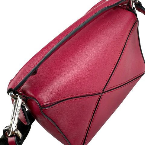 Loewe Raspberry Calfskin Mini Puzzle Bag