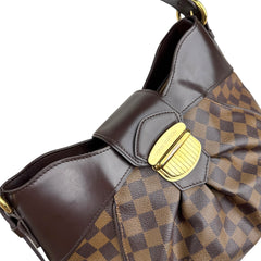 Pre-owned louis-vuitton-sistina-shoulder-bag-brown-canvas-front