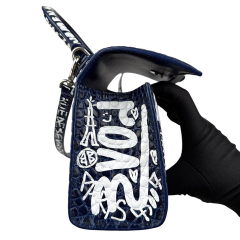 Balenciaga Hourglass Graffiti XS Black Shoulder Bag