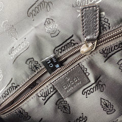 Pre-owned gucci-mens-guccissima-messenger-bag-black-front-view