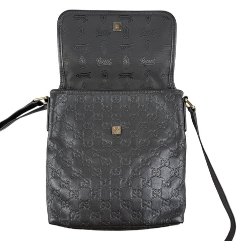 Gucci Men's Guccissima Messenger Bag Black