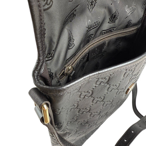 Gucci Men's Guccissima Messenger Bag Black