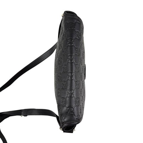 Gucci Men's Guccissima Messenger Bag Black