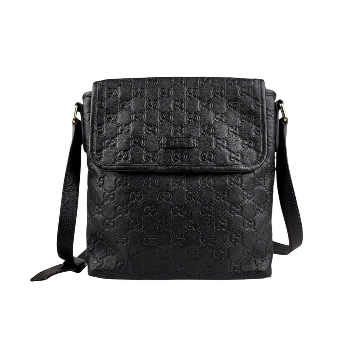 Gucci Men's Guccissima Messenger Bag Black
